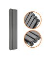 1780 x 354mm Anthracite Double Oval Tube Vertical Radiator 