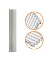 1500 x 383mm White Vertical Traditional 2 Column Radiator