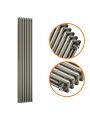 1800 x 383mm Raw Metal Lacquered Vertical Traditional 3 Column Radiator