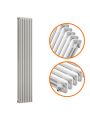 1500 x 383mm White Vertical Traditional 3 Column Radiator