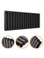 400 x 1000mm Black Double Oval Tube Horizontal Radiator 