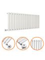 400 x 1000mm Electric White Single Oval Panel Horizontal Radiator