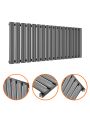 400 x 1000mm Anthracite Single Oval Tube Horizontal Radiator 