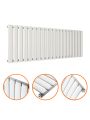 400 x 1180mm White Single Oval Tube Horizontal Radiator 