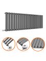 400 x 1180mm Electric Anthracite Single Oval Panel Horizontal Radiator