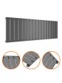 400 x 1190mm Anthracite Single Flat Panel Horizontal Radiator 