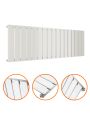 400 x 1190mm White Single Flat Panel Horizontal Radiator 
