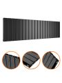 400 x 1400mm Black Double Flat Panel Horizontal Radiator 
