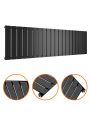 400 x 1400mm Black Single Flat Panel Horizontal Radiator 