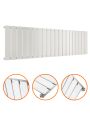 400 x 1400mm White Single Flat Panel Horizontal Radiator 