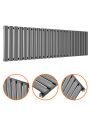 400 x 1411mm Anthracite Single Oval Tube Horizontal Radiator 