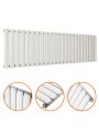 400 x 1411mm White Single Oval Tube Horizontal Radiator 