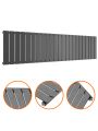400 x 1610mm Anthracite Single Flat Panel Horizontal Radiator
