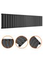 400 x 1610mm Black Single Flat Panel Horizontal Radiator