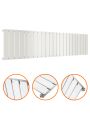 400 x 1610mm White Single Flat Panel Horizontal Radiator