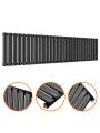 400 x 1652mm Black Single Oval Tube Horizontal Radiator