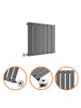 400 x 420mm Electric Anthracite Single Flat Panel Horizontal Radiator