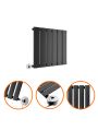 400 x 420mm Electric Black Single Flat Panel Horizontal Radiator