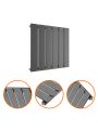 400 x 420mm Anthracite Single Flat Panel Horizontal Radiator 