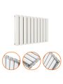 400 x 595mm White Double Oval Tube Horizontal Radiator 
