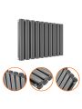 400 x 595mm Anthracite Double Oval Tube Horizontal Radiator 