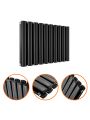 400 x 595mm Black Double Oval Tube Horizontal Radiator 