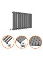 400 x 595mm Electric Anthracite Single Oval Panel Horizontal Radiator