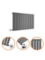 400 x 630mm Electric Anthracite Single Flat Panel Horizontal Radiator