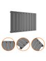 400 x 630mm Anthracite Single Flat Panel Horizontal Radiator 