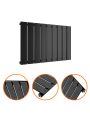 400 x 630mm Black Single Flat Panel Horizontal Radiator 