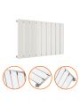 400 x 630mm White Single Flat Panel Horizontal Radiator 