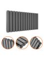 400 x 834mm Anthracite Double Oval Tube Horizontal Radiator 