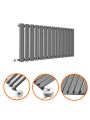 400 x 834mm Electric Anthracite Single Oval Panel Horizontal Radiator