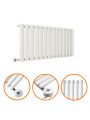 400 x 834mm Electric White Single Oval Panel Horizontal Radiator