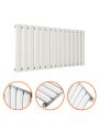 400 x 834mm White Single Oval Tube Horizontal Radiator 