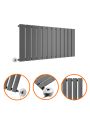 400 x 840mm Electric Anthracite Single Flat Panel Horizontal Radiator