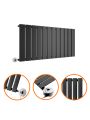400 x 840mm Electric Black Single Flat Panel Horizontal Radiator