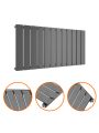 400 x 840mm Anthracite Single Flat Panel Horizontal Radiator 