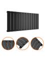 400 x 840mm Black Single Flat Panel Horizontal Radiator 