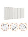 400 x 840mm White Single Flat Panel Horizontal Radiator 