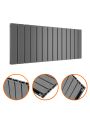 400 x 980mm Anthracite Double Flat Panel Horizontal Radiator 