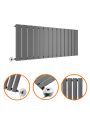 400 x 980mm Electric Anthracite Single Flat Panel Horizontal Radiator