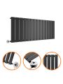 400 x 980mm Electric Black Single Flat Panel Horizontal Radiator