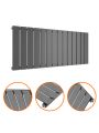 400 x 980mm Anthracite Single Flat Panel Horizontal Radiator 