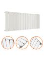 400 x 980mm White Single Flat Panel Horizontal Radiator 