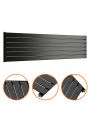 420mm x 1600mm Black Single Flat Panel Horizontal / Landscape Radiator