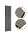 1780 x 420mm Anthracite Double Flat Panel Vertical Radiator 