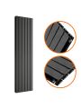 1780 x 420mm Black Double Flat Panel Vertical Radiator 