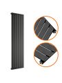 1780 x 420mm Black Single Flat Panel Vertical Radiator 