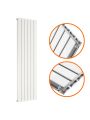 1600 x 420mm White Double Flat Panel Vertical Radiator 